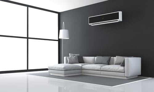 Modern living space conditioned by a professionally installed air conditioning system